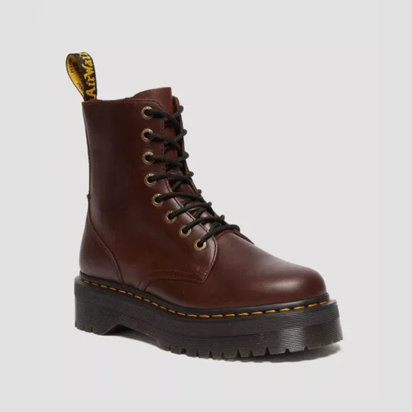 Dr. Martens Brown Ankle Boots Chunky Sole Lace-Up - Picture 11 of 12